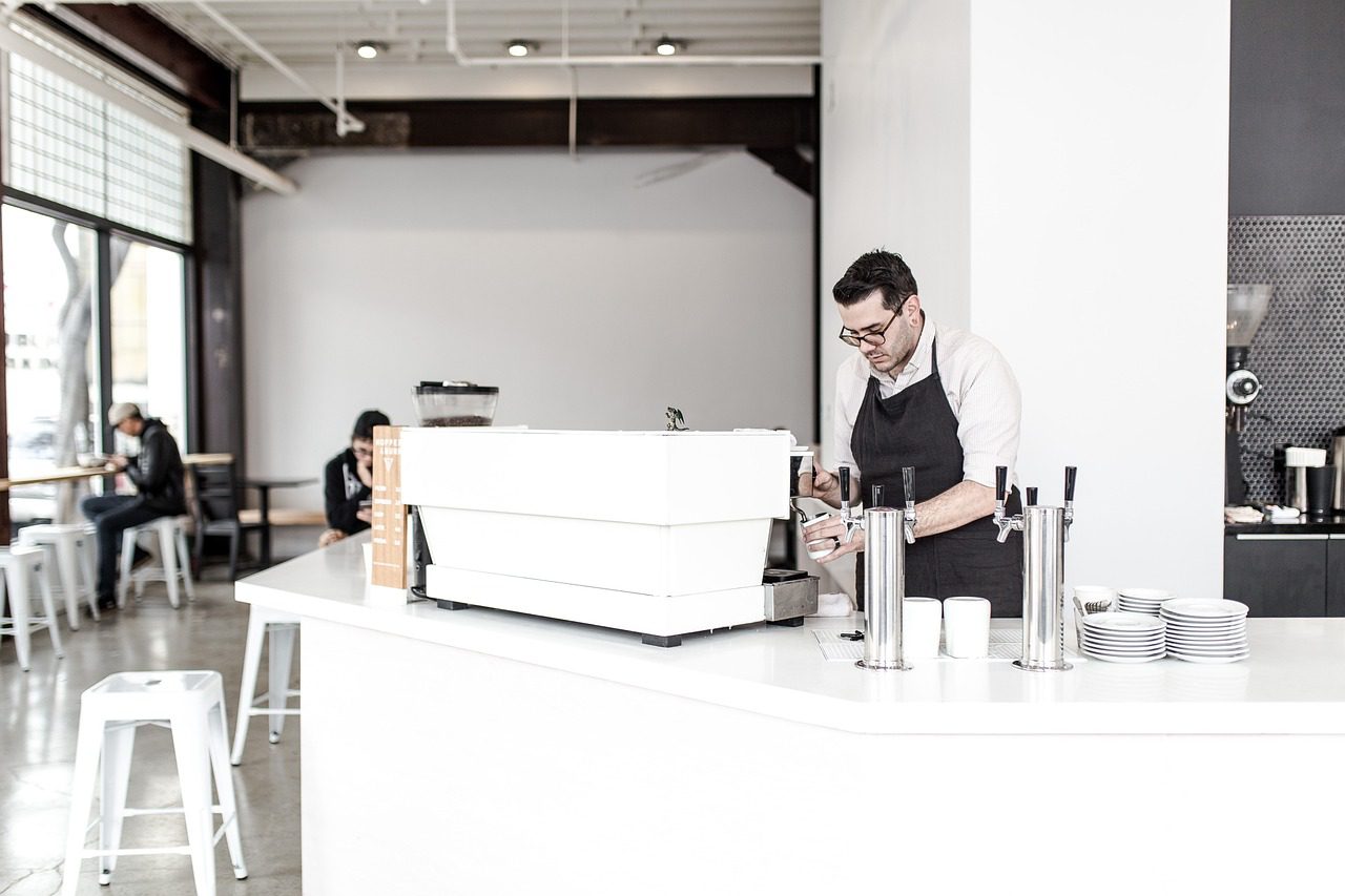 people, man, barista, coffeehouse, shop, bar, counter, cafe, barista, barista, barista, barista, barista, cafe-2563848.jpg