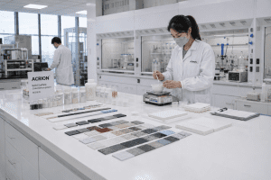 Laboratory testing and material development for acrylic solid surface products